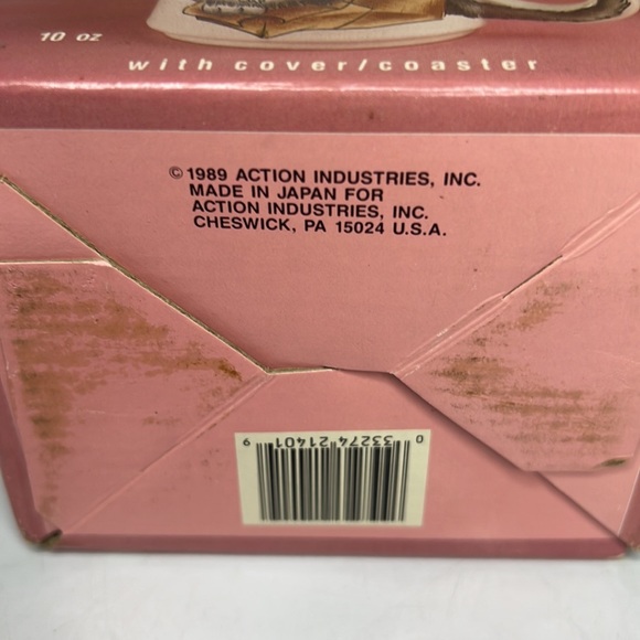 Vintage "Brown Baggin' It" Stoneware Cat Mug  with Lid Japan - Picture 6 of 8